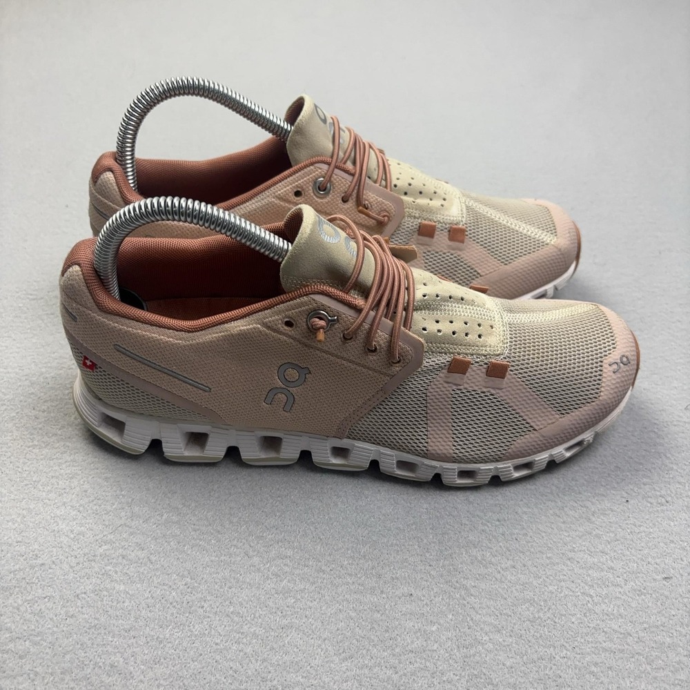 On Cloud Shoes Womens Size 8 Beige Pink CloudTec Running Sneakers Athletic Mesh